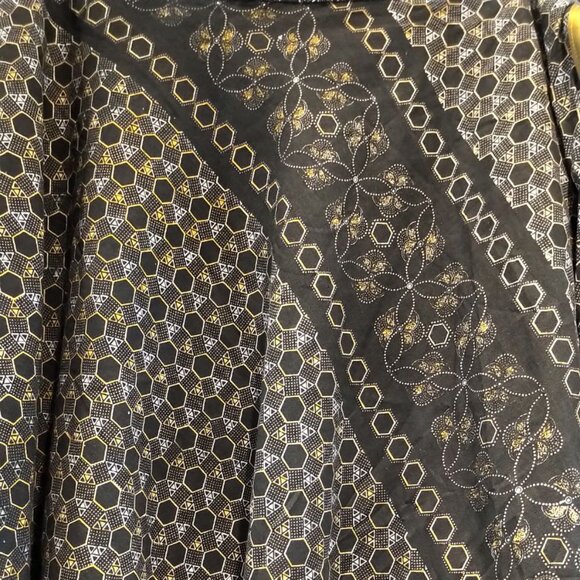 2/80🥬Vintage Cotton Geometric Print Short Wrap Skirt Olive Green ONE OF A KIND - Picture 7 of 16